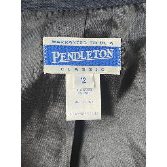 Pendleton Women's Vintage Navy Button Front Jacket Size 12 - Picture 7 of 9